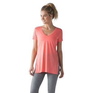 Lululemon Zen Bender Side Tie V-Neck Tee Sunchoke Orange Size 6